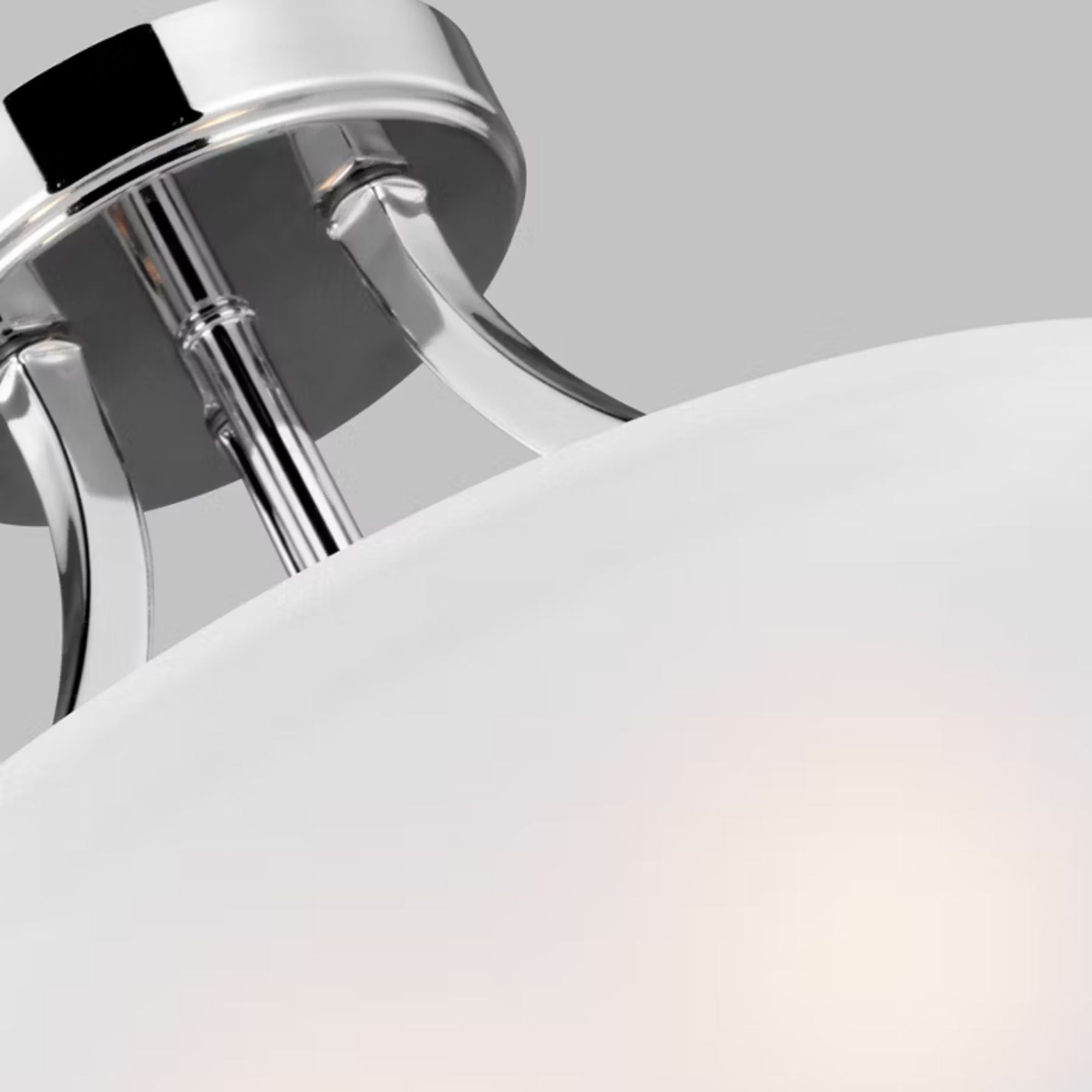 Geary 14" 2-Light Semi Flush Mount, Chrome Finish