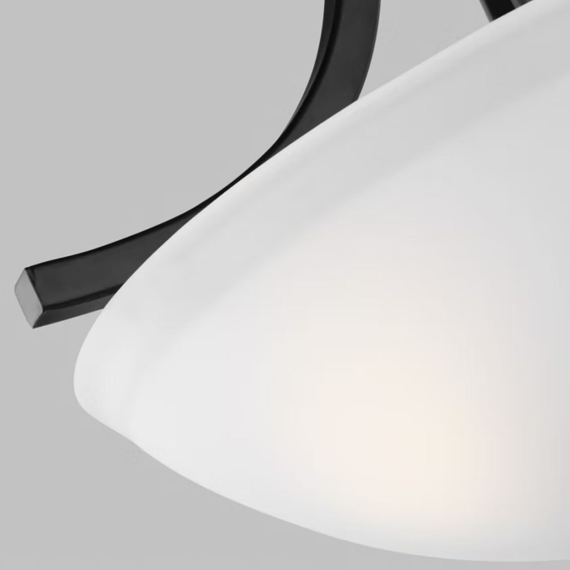 Geary 14" 2-Light Semi Flush Mount, Midnight Black Finish