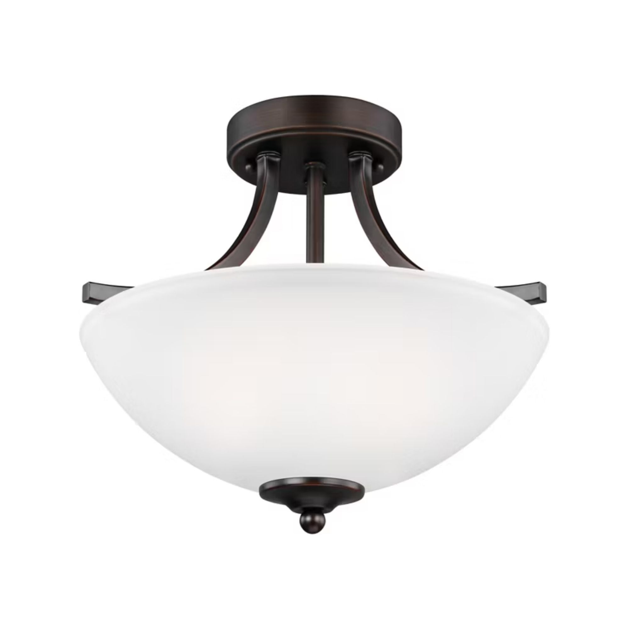 Geary 14" 2-Light Semi Flush Mount, Bronze Finish