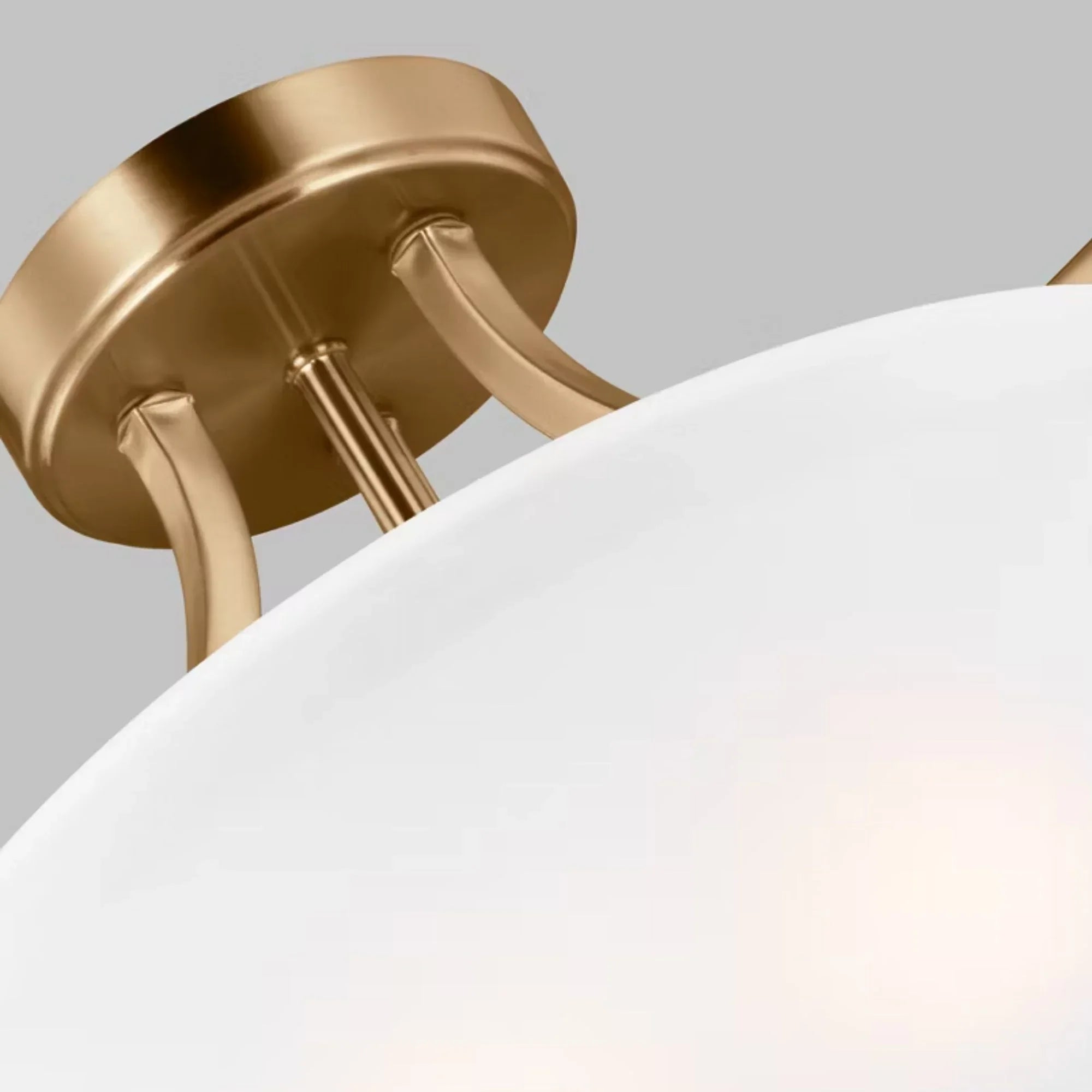 Geary 14" 2-Light Semi Flush Mount, Satin Brass Finish