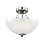 Geary 14" Small 2-Light Semi-Flush Convertible Pendant, Brushed Nickel Finish