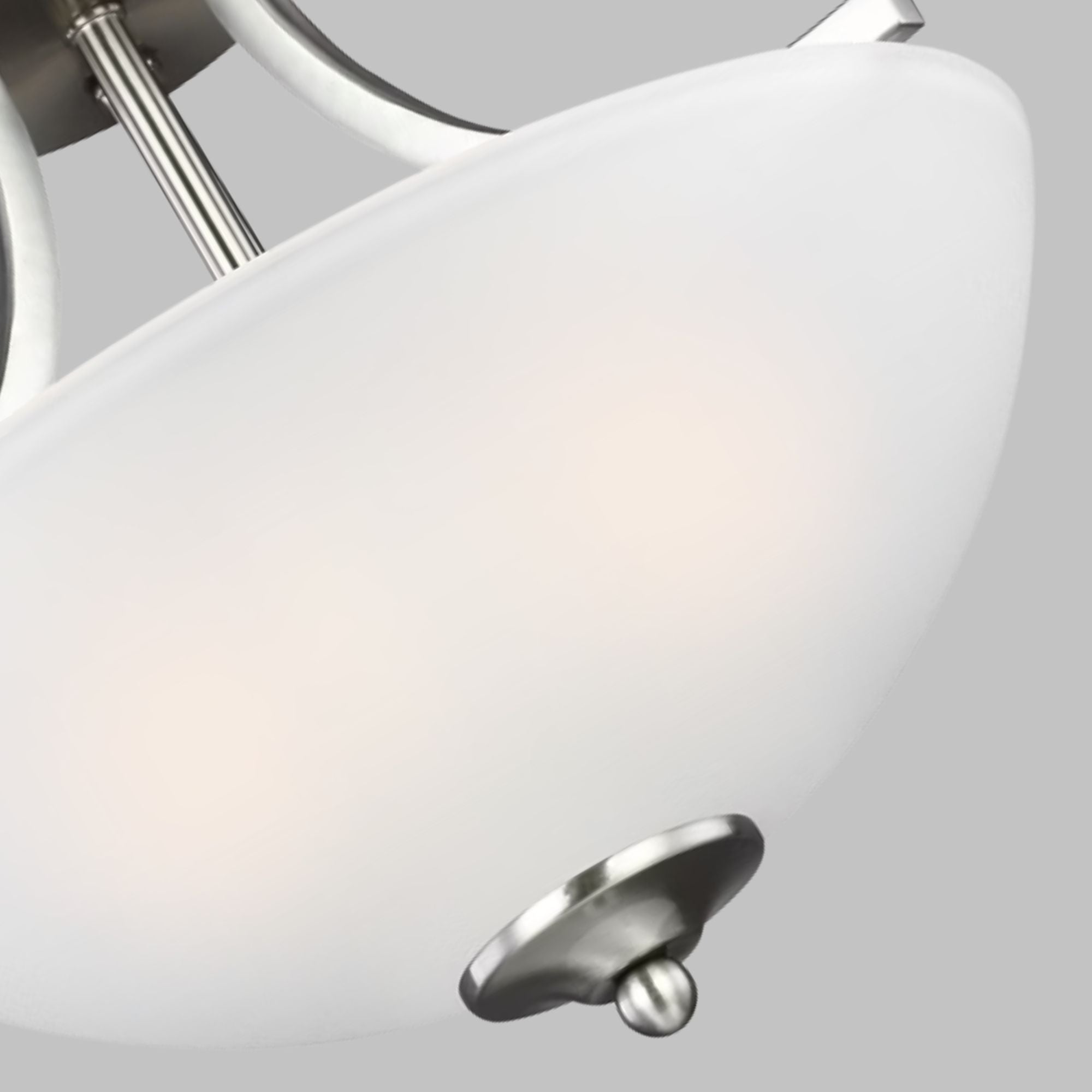 Geary 14" Small 2-Light Semi-Flush Convertible Pendant, Brushed Nickel Finish