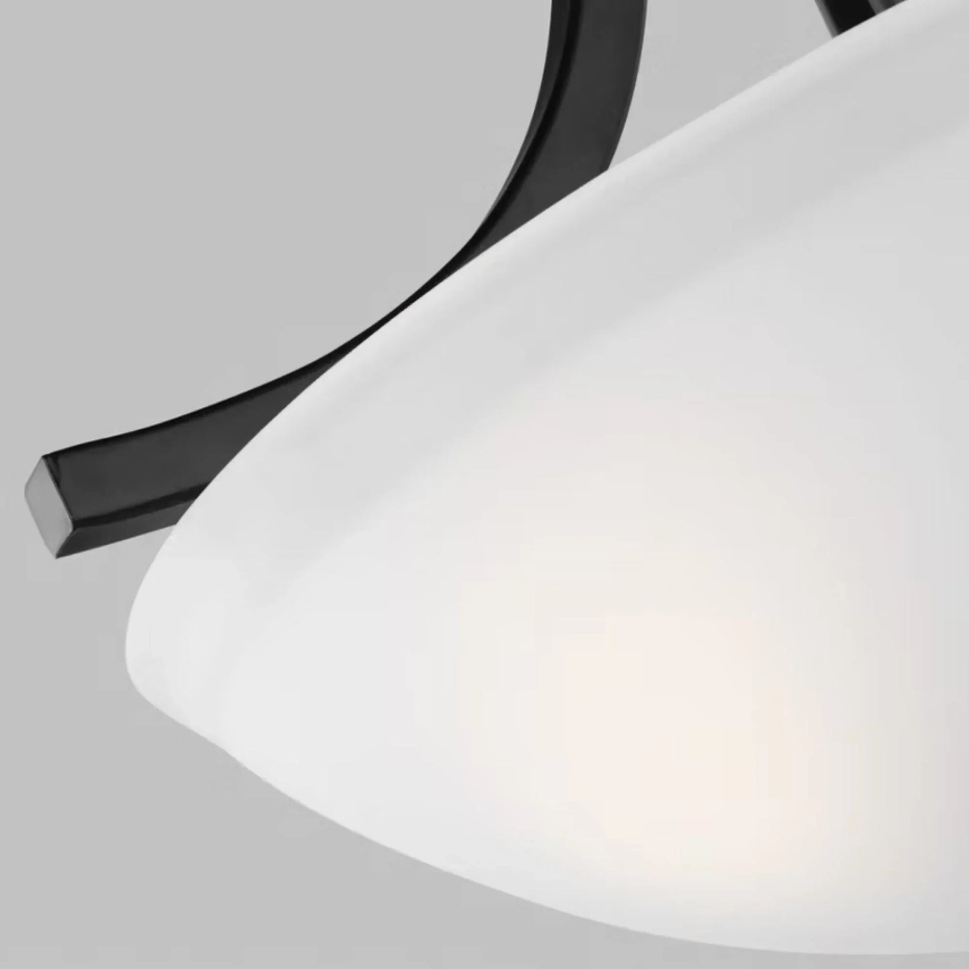 Generation Lighting - Geary 14" Small 2-Light LED Semi-Flush Convertible Pendant, Midnight Black Finish | Bees Lighting