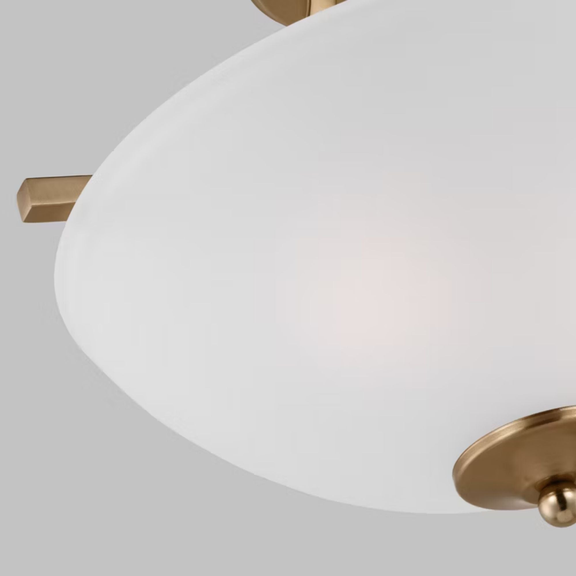 Geary 14" Small 2-Light LED Semi-Flush Convertible Pendant, Satin Brass Finish