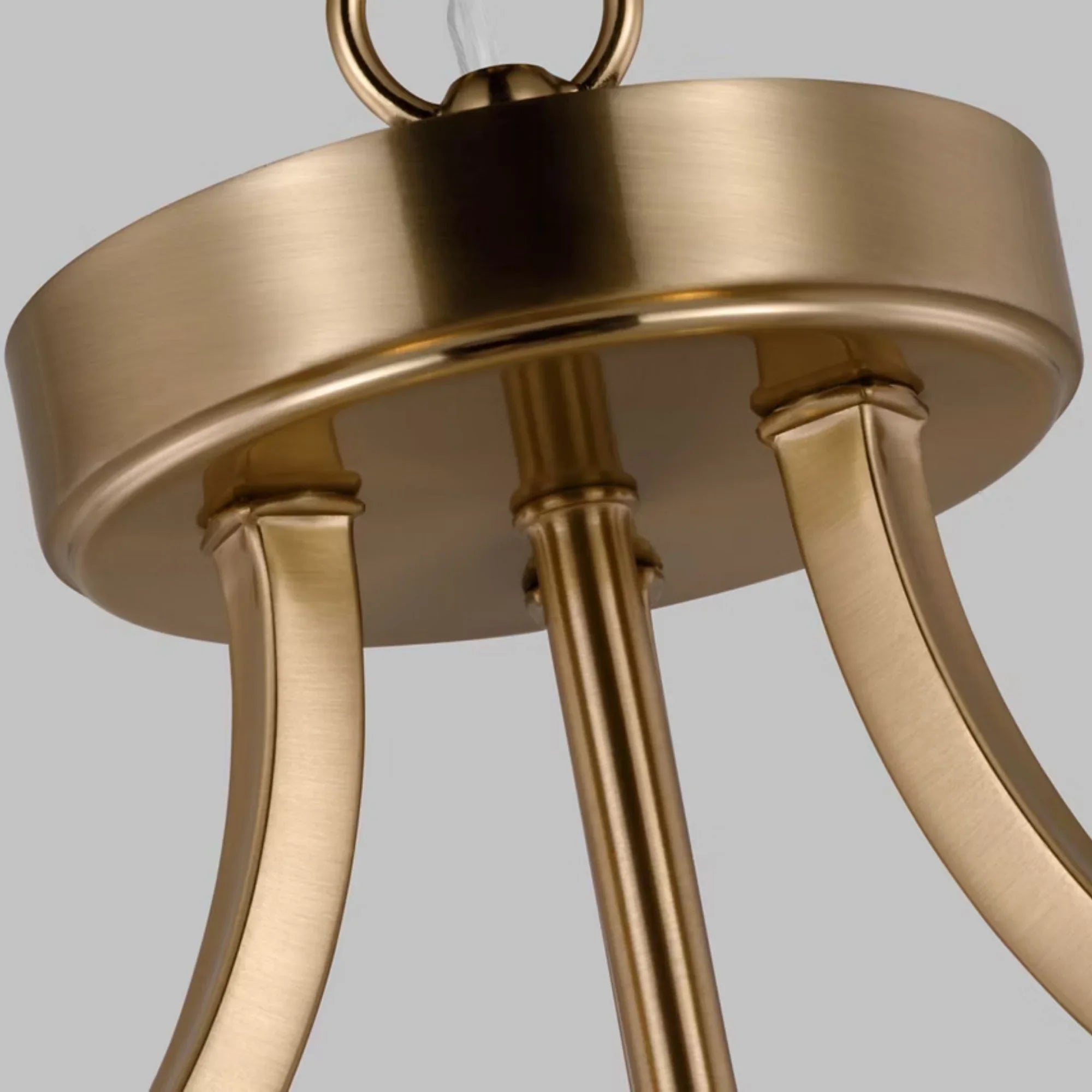 Geary 14" Small 2-Light LED Semi-Flush Convertible Pendant, Satin Brass Finish