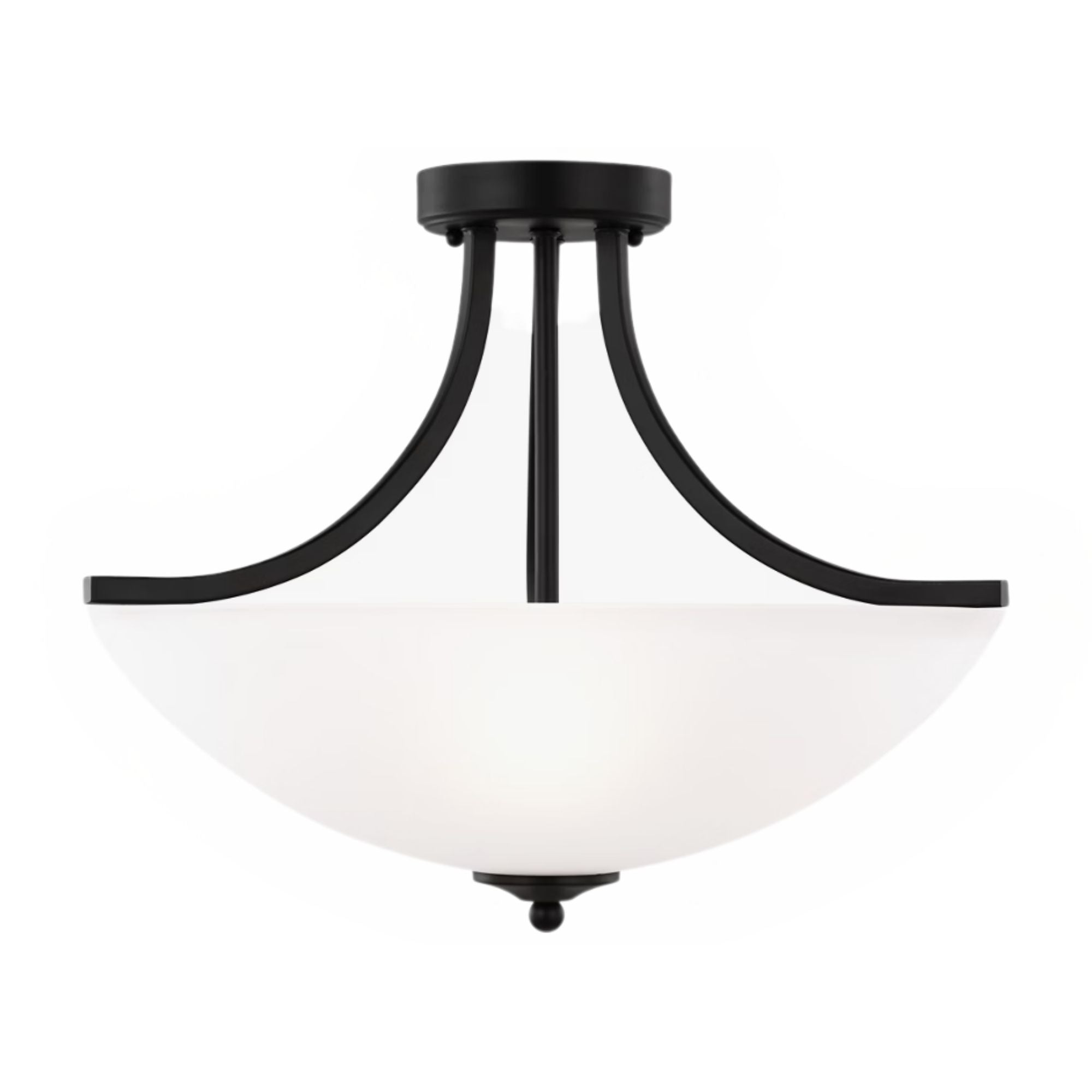Geary 19" Medium 3-Light Semi-Flush Convertible Pendant, Midnight Black Finish