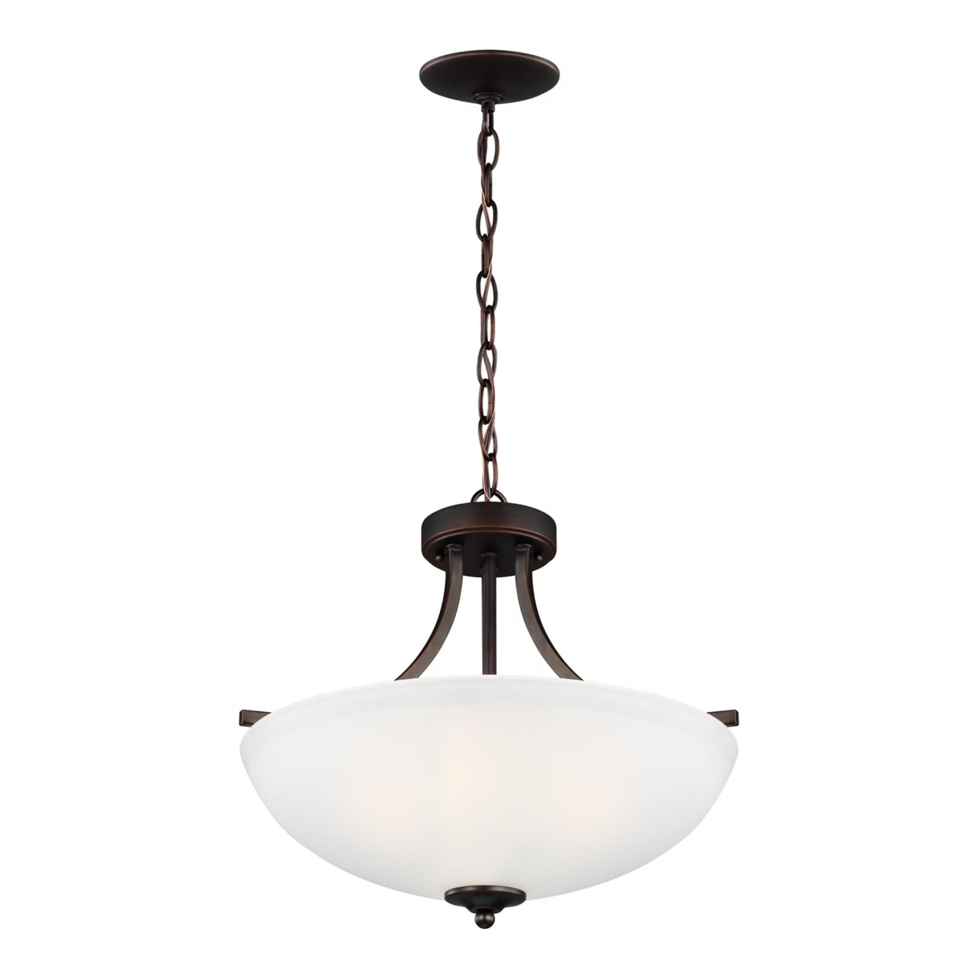 Geary 19" Medium 3-Light Semi-Flush Convertible Pendant, Bronze Finish
