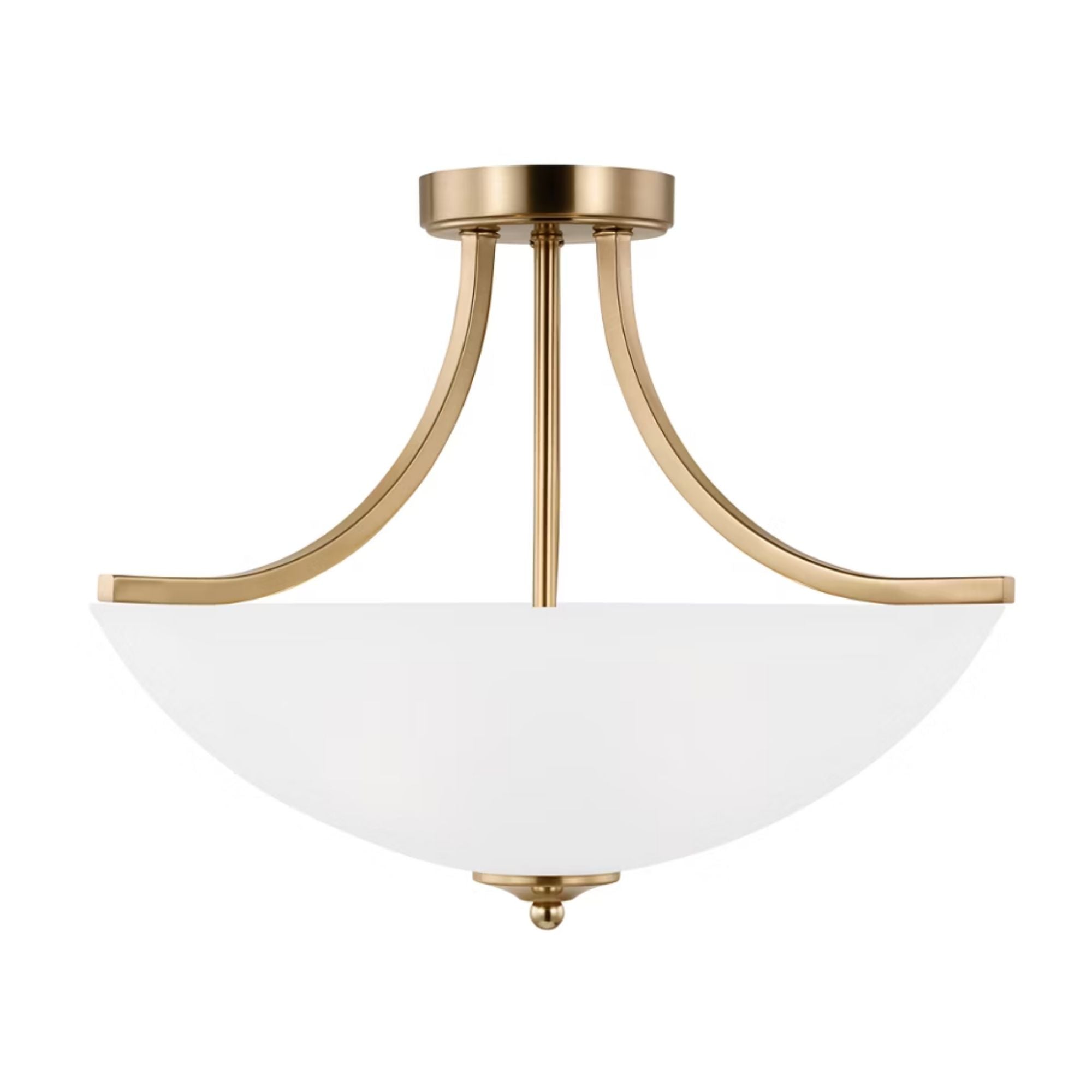 Geary 19" Medium 3-Light Semi-Flush Convertible Pendant, Satin Brass Finish