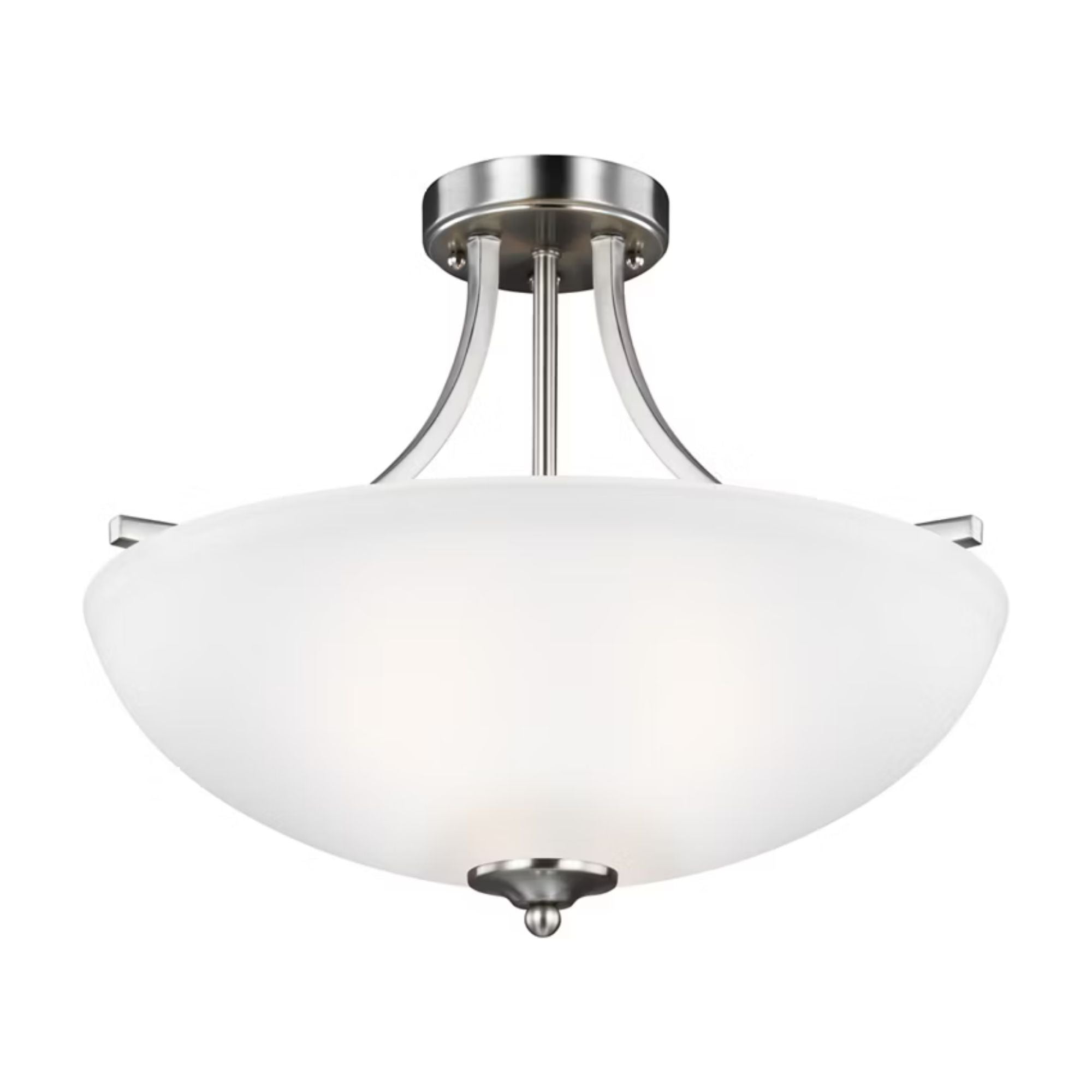 Geary 19" Medium 3-Light Semi-Flush Convertible Pendant, Brushed Nickel Finish