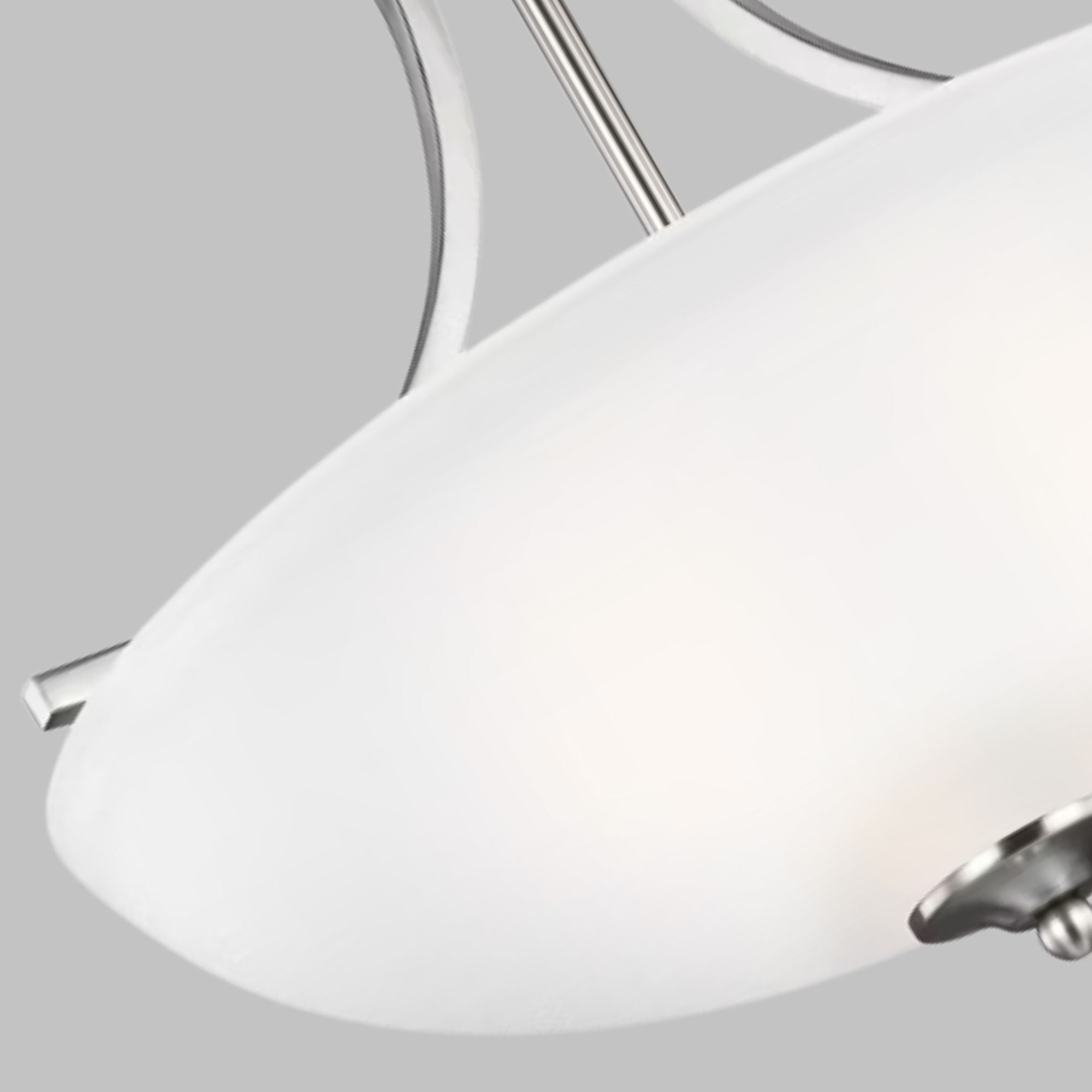 Geary 19" Medium 3-Light Semi-Flush Convertible Pendant, Brushed Nickel Finish