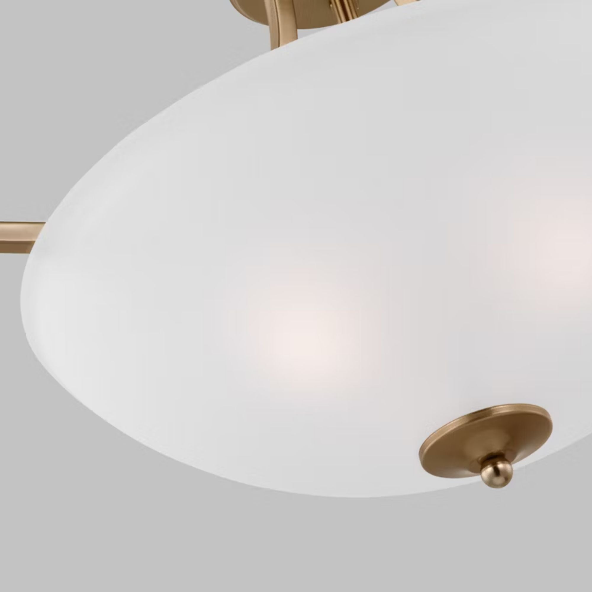 Geary 19" Medium 3-Light LED Semi-Flush Convertible Pendant, Satin Brass Finish