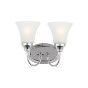 Holman 12" 2-Light LED Bathroom Vanity, Chrome Finish