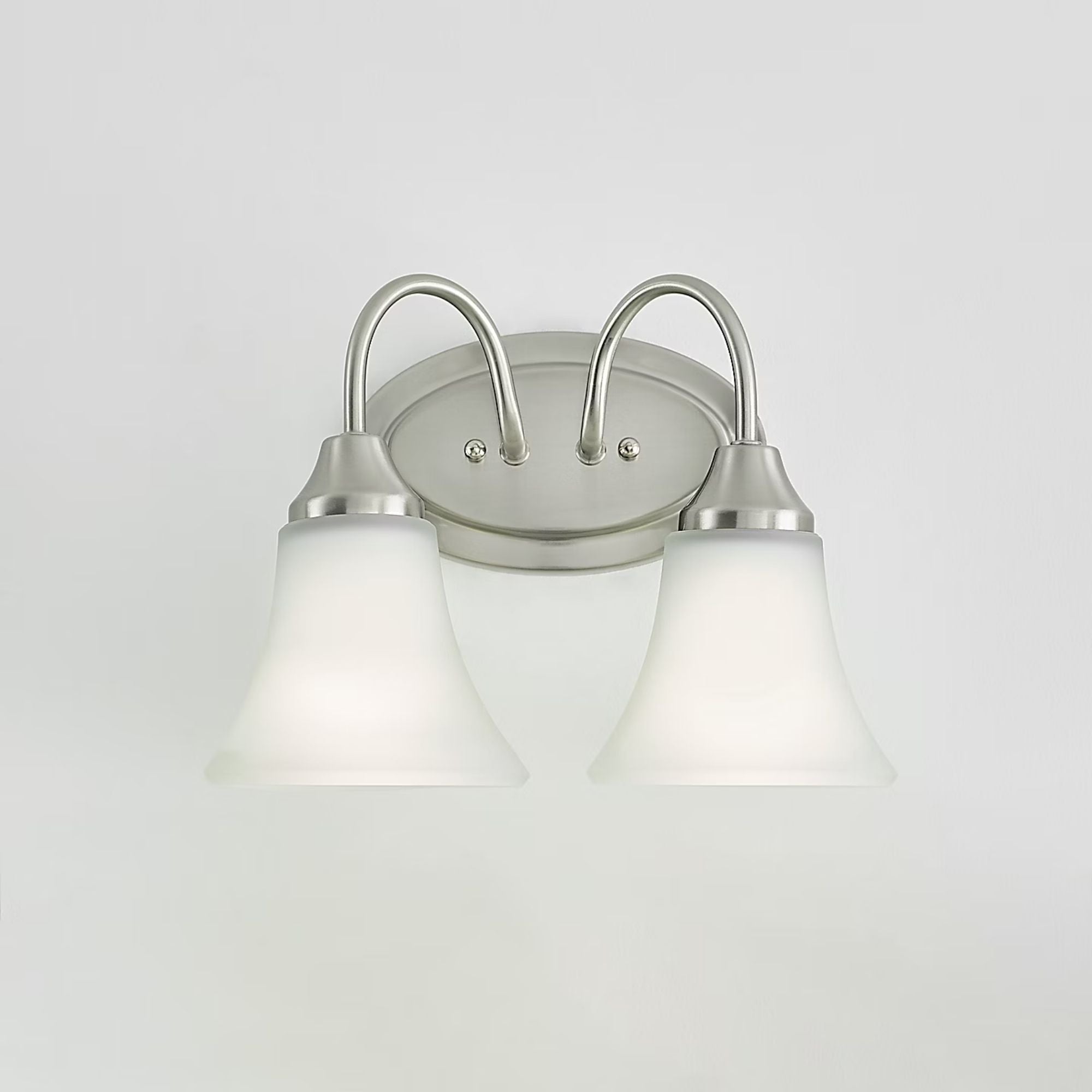 Holman 12" 2-Light LED Bathroom Vanity, Brushed Nickel Finish