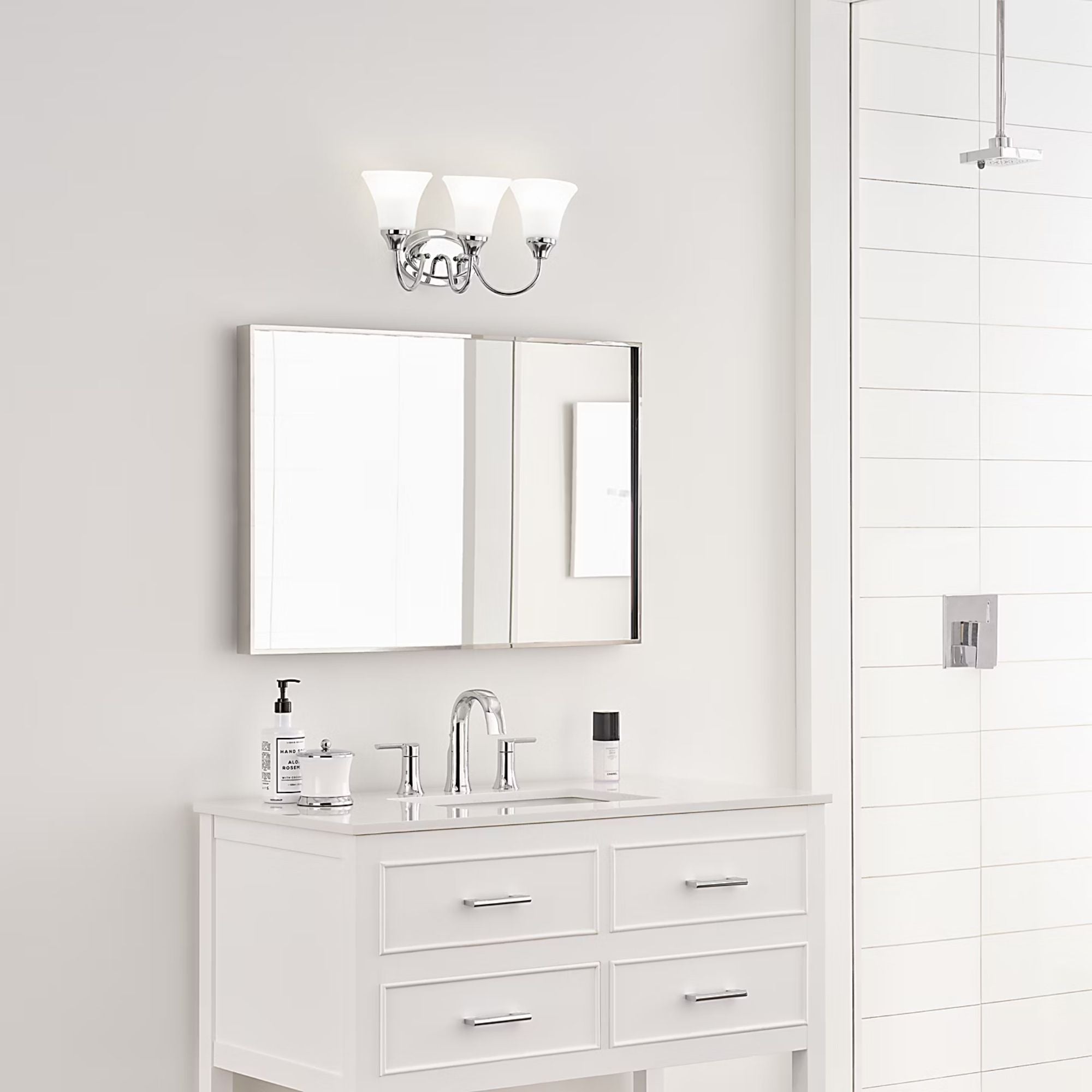 Holman 18" 3-Light LED Bathroom Vanity, Chrome Finish