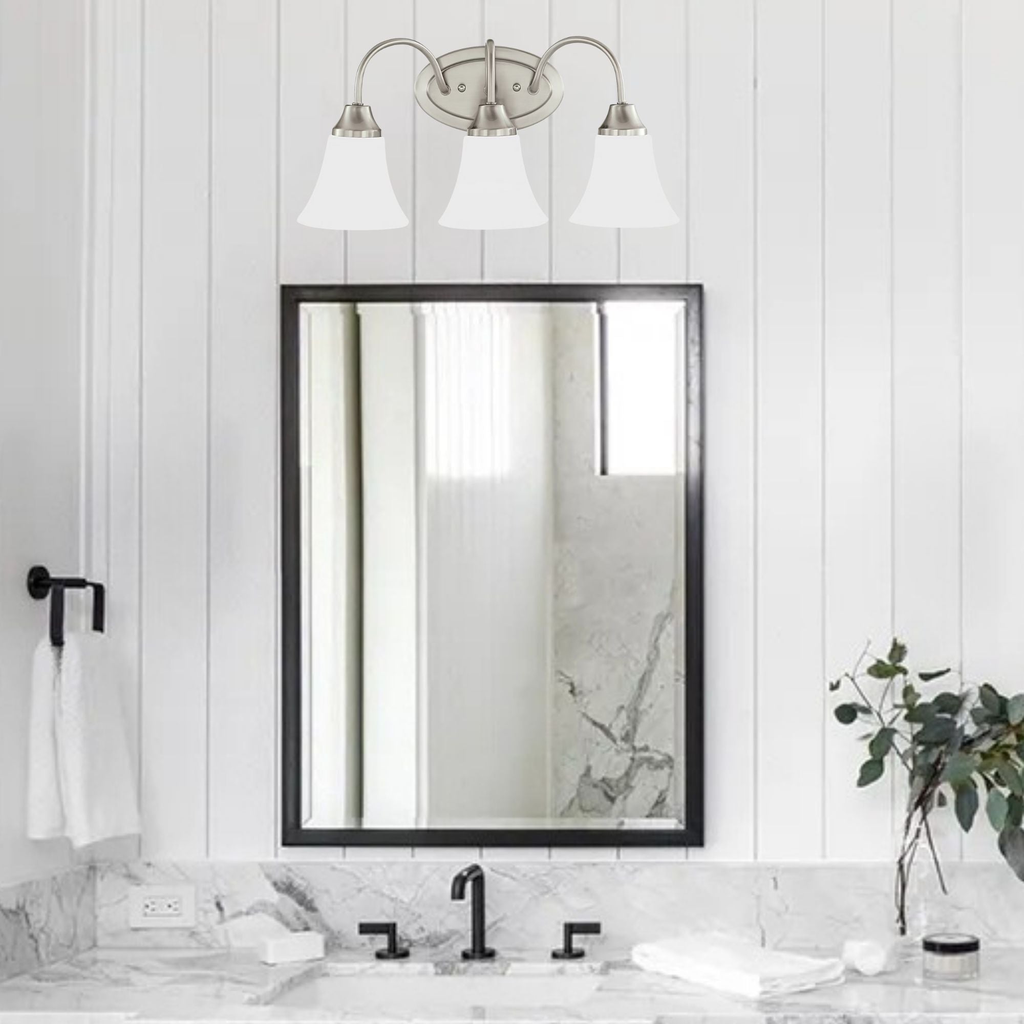 Holman 18" 3-Light LED Bathroom Vanity, Brushed Nickel Finish