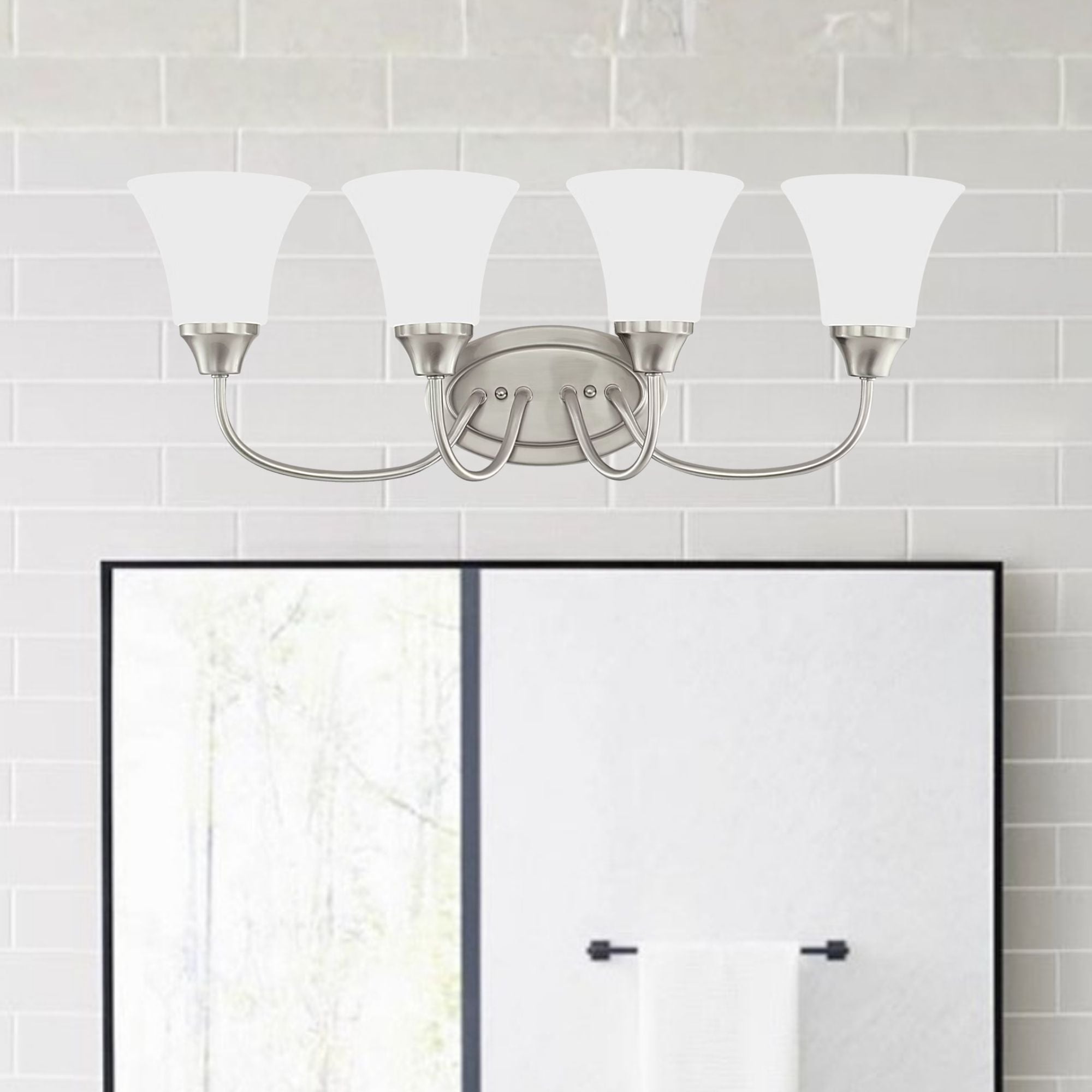 Holman 25" 4-Light Bathroom Vanity, Brushed Nickel Finish