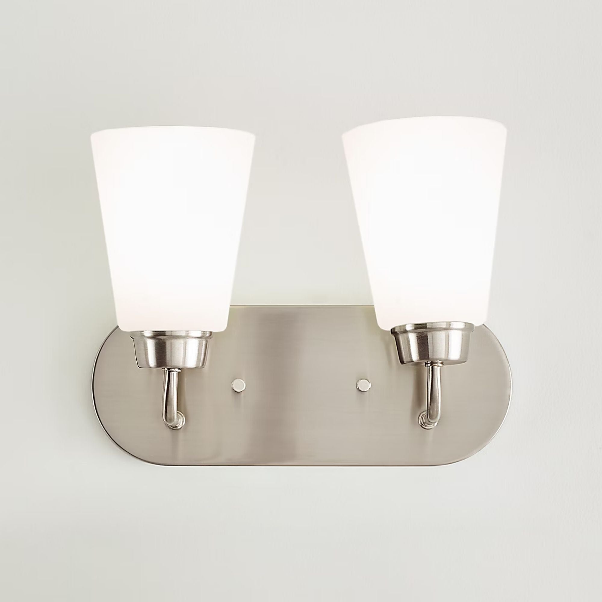 Kerrville 12" 2-Light Bathroom Vanity, Brushed Nickel Finish