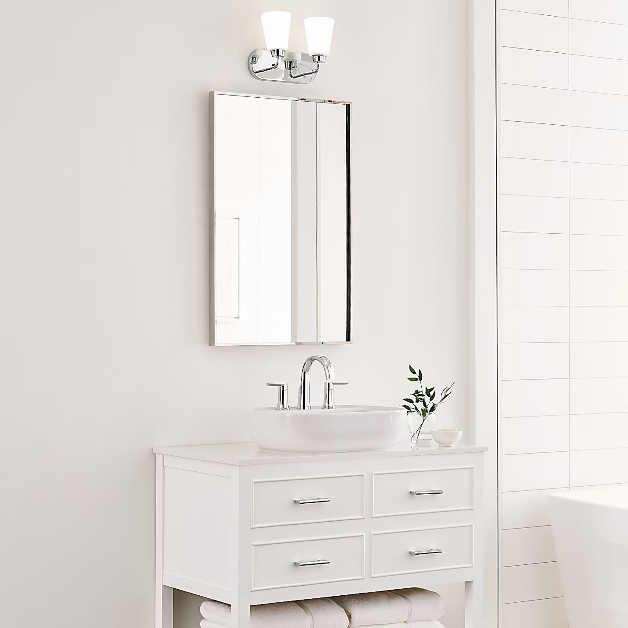 Kerrville 12" 2-Light LED Bathroom Vanity, Chrome Finish