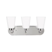 Kerrville 18" 3-Light Bathroom Vanity, Chrome Finish