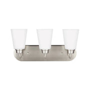 Kerrville 18" 3-Light Bathroom Vanity, Brushed Nickel Finish