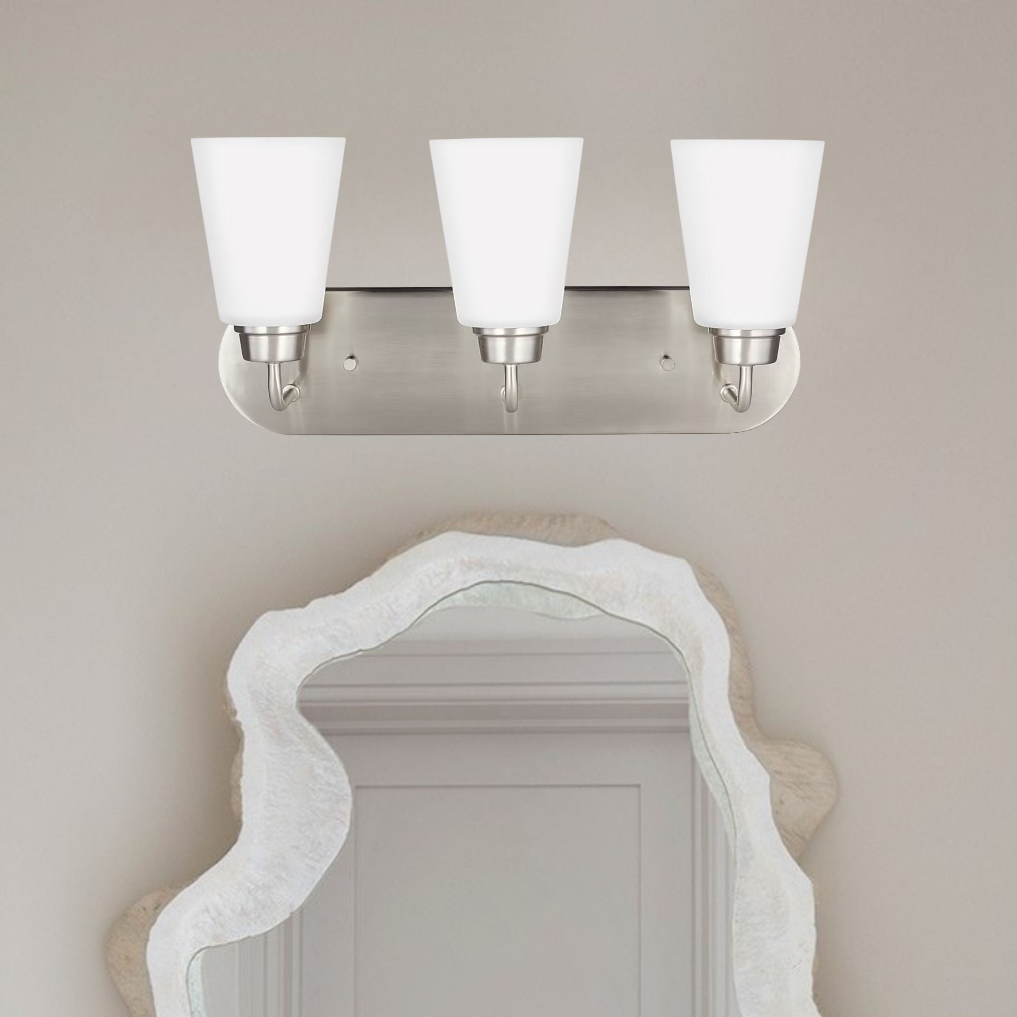 Kerrville 18" 3-Light Bathroom Vanity, Brushed Nickel Finish