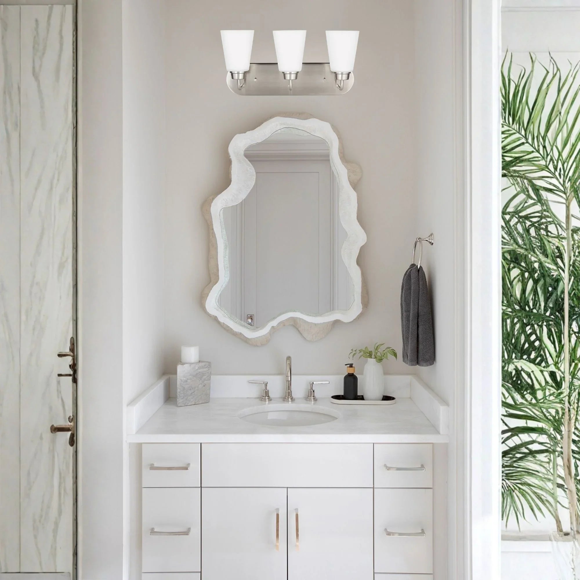 Kerrville 18" 3-Light Bathroom Vanity, Brushed Nickel Finish