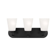 Kerrville 18" 3-Light LED Bathroom Vanity, Midnight Black Finish