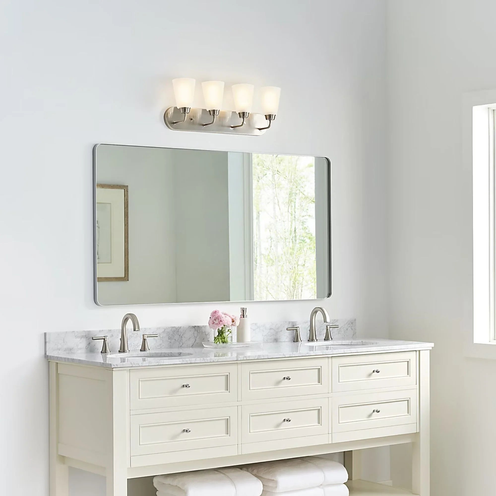 Kerrville 25" 4-Light Bathroom Vanity, Brushed Nickel Finish