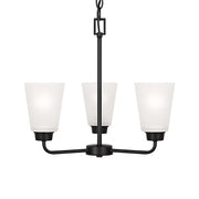 Kerrville 18" 3-Light Chandelier, Midnight Black Finish
