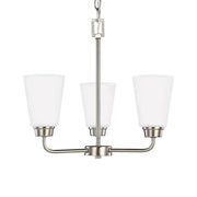 Kerrville 18" 3-Light Chandelier, Brushed Nickel Finish