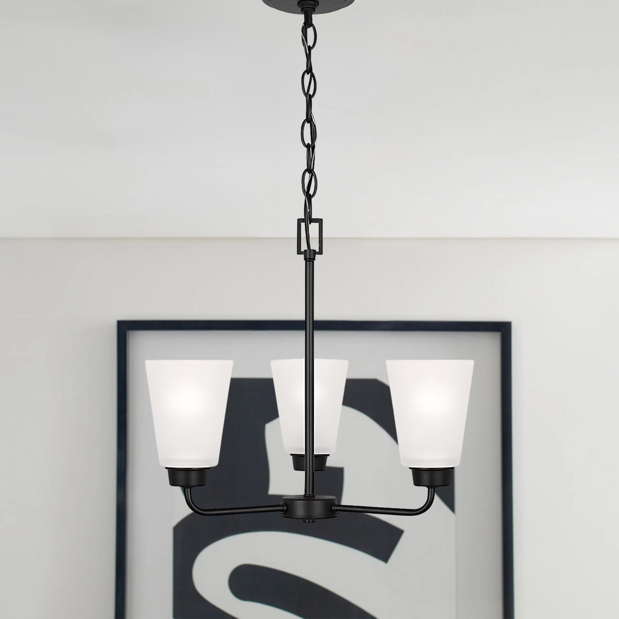 Kerrville 18" 3-Light LED Chandelier, Midnight Black Finish