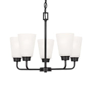 Kerrville 20" 5-Light LED Chandelier, Midnight Black Finish