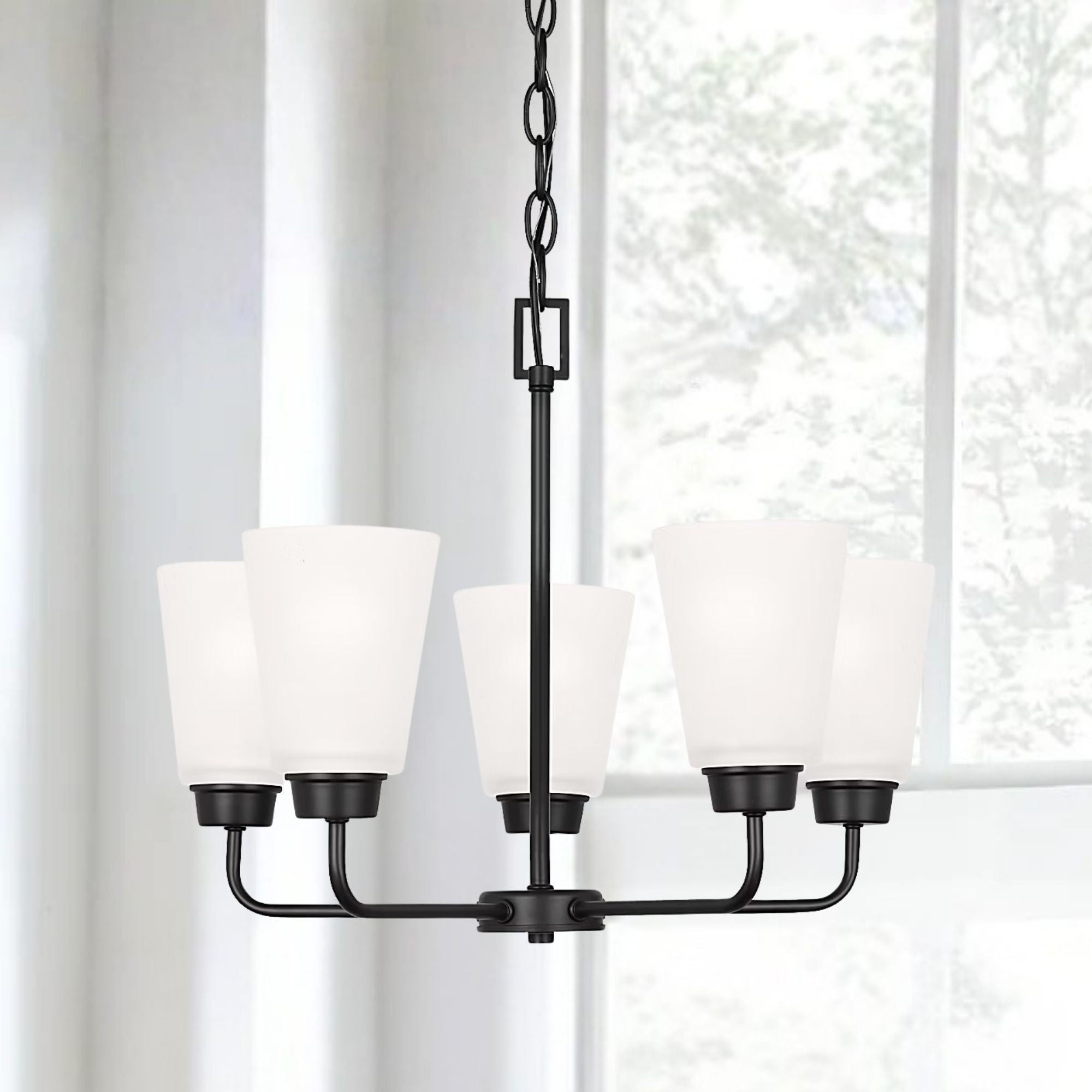 Kerrville 20" 5-Light LED Chandelier, Midnight Black Finish