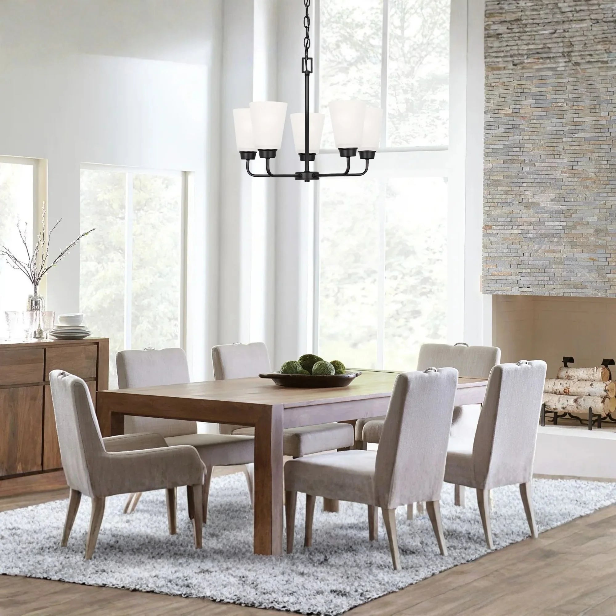 Kerrville 20" 5-Light LED Chandelier, Midnight Black Finish