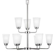 Kerrville 29" 9-Light Chandelier, Chrome Finish