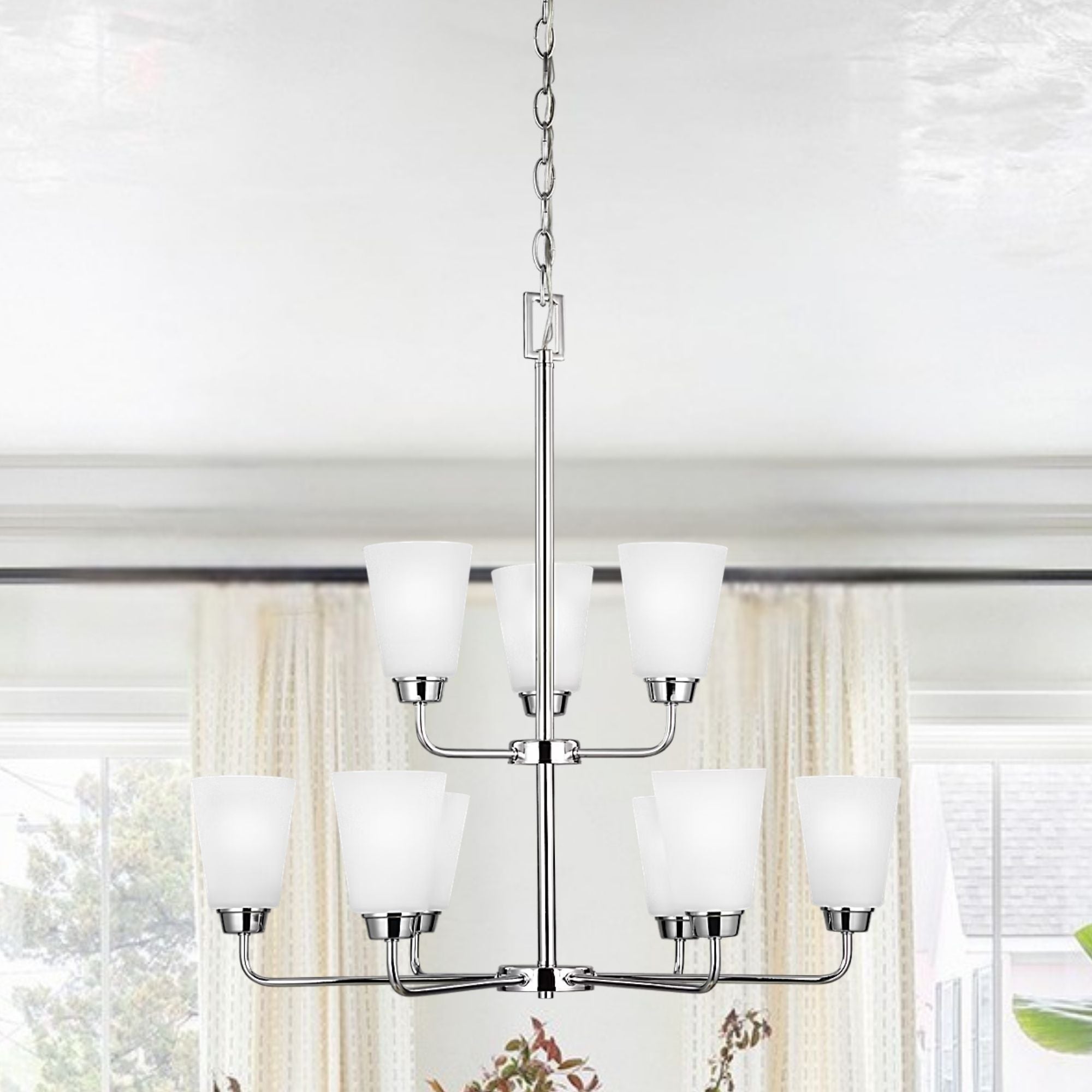Kerrville 29" 9-Light Chandelier, Chrome Finish