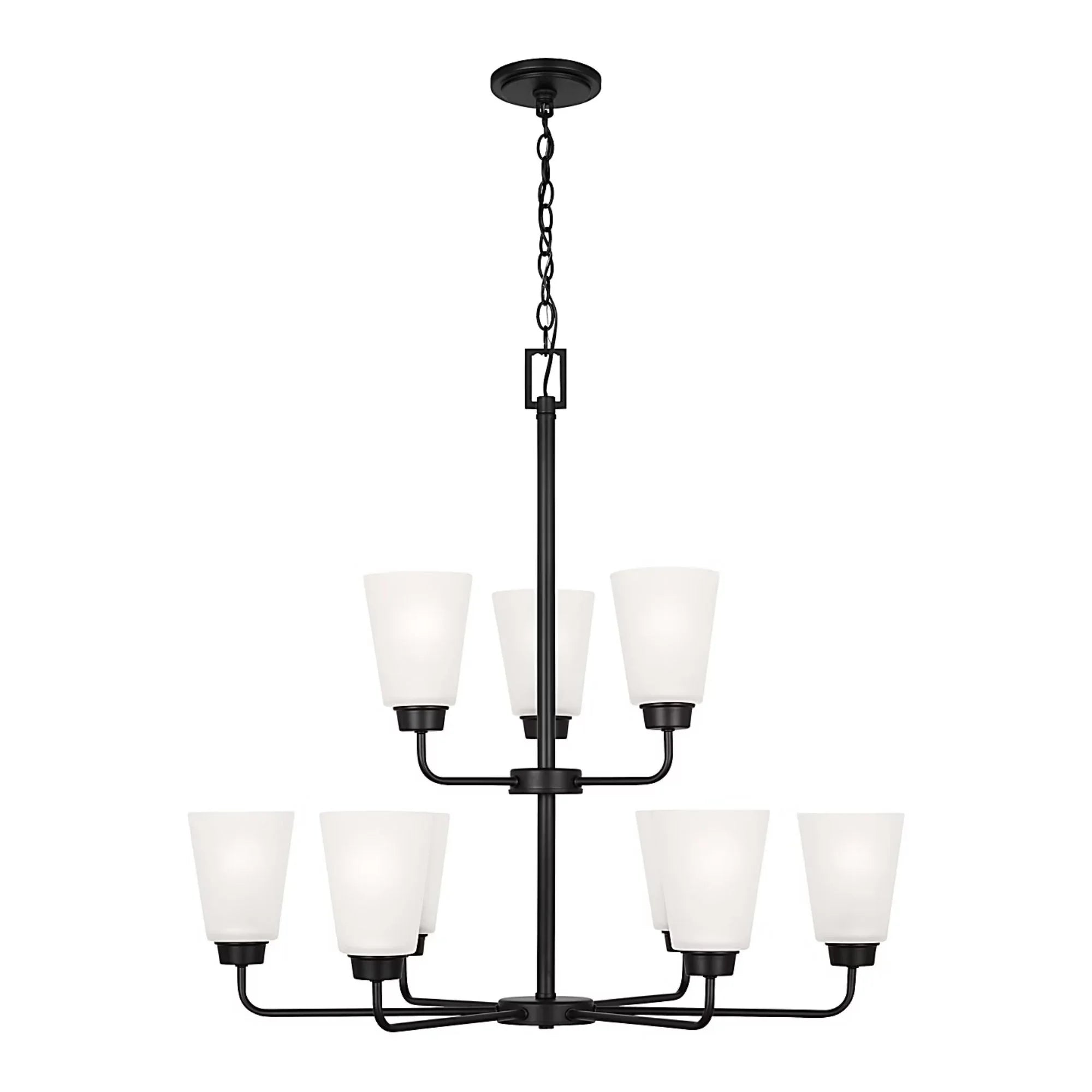 Kerrville 29" 9-Light Chandelier, Midnight Black Finish