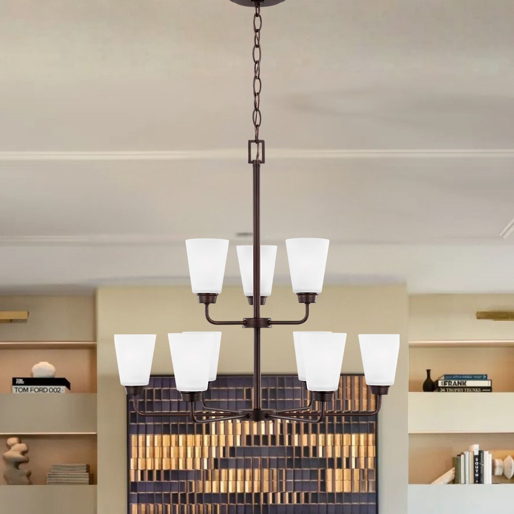 Kerrville 29" 9-Light Chandelier, Bronze Finish