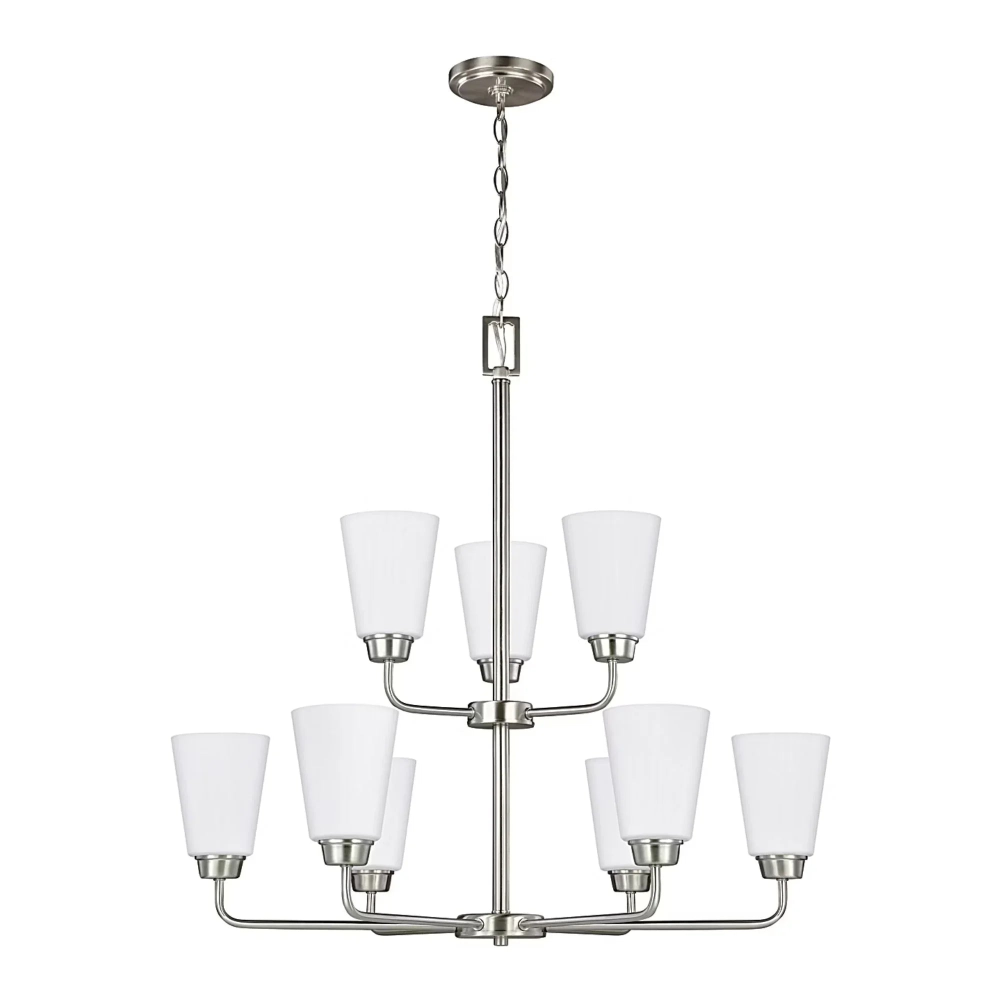 Kerrville 29" 9-Light Chandelier, Brushed Nickel Finish