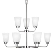 Kerrville 29" 9-Light LED Chandelier, Chrome Finish