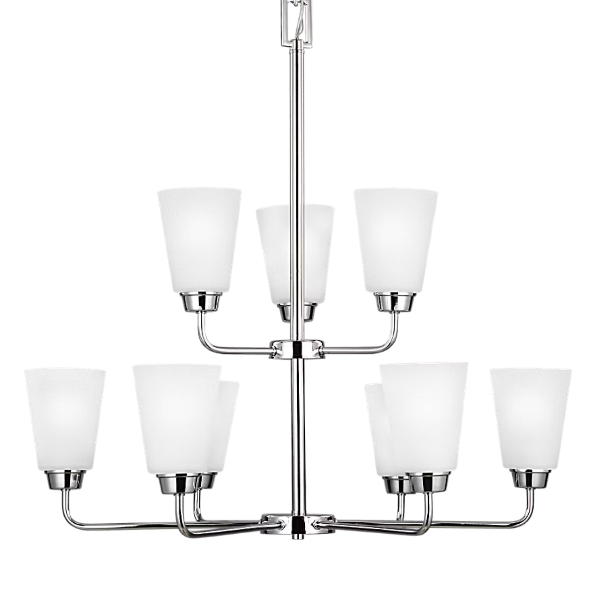 Kerrville 29" 9-Light LED Chandelier, Chrome Finish