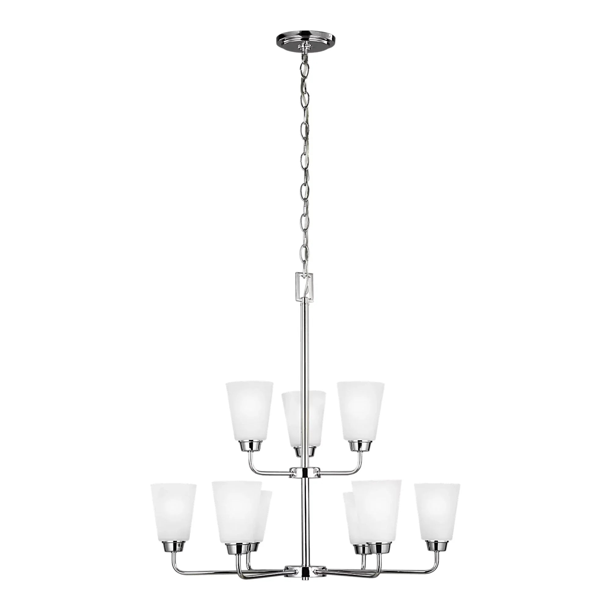 Kerrville 29" 9-Light LED Chandelier, Chrome Finish