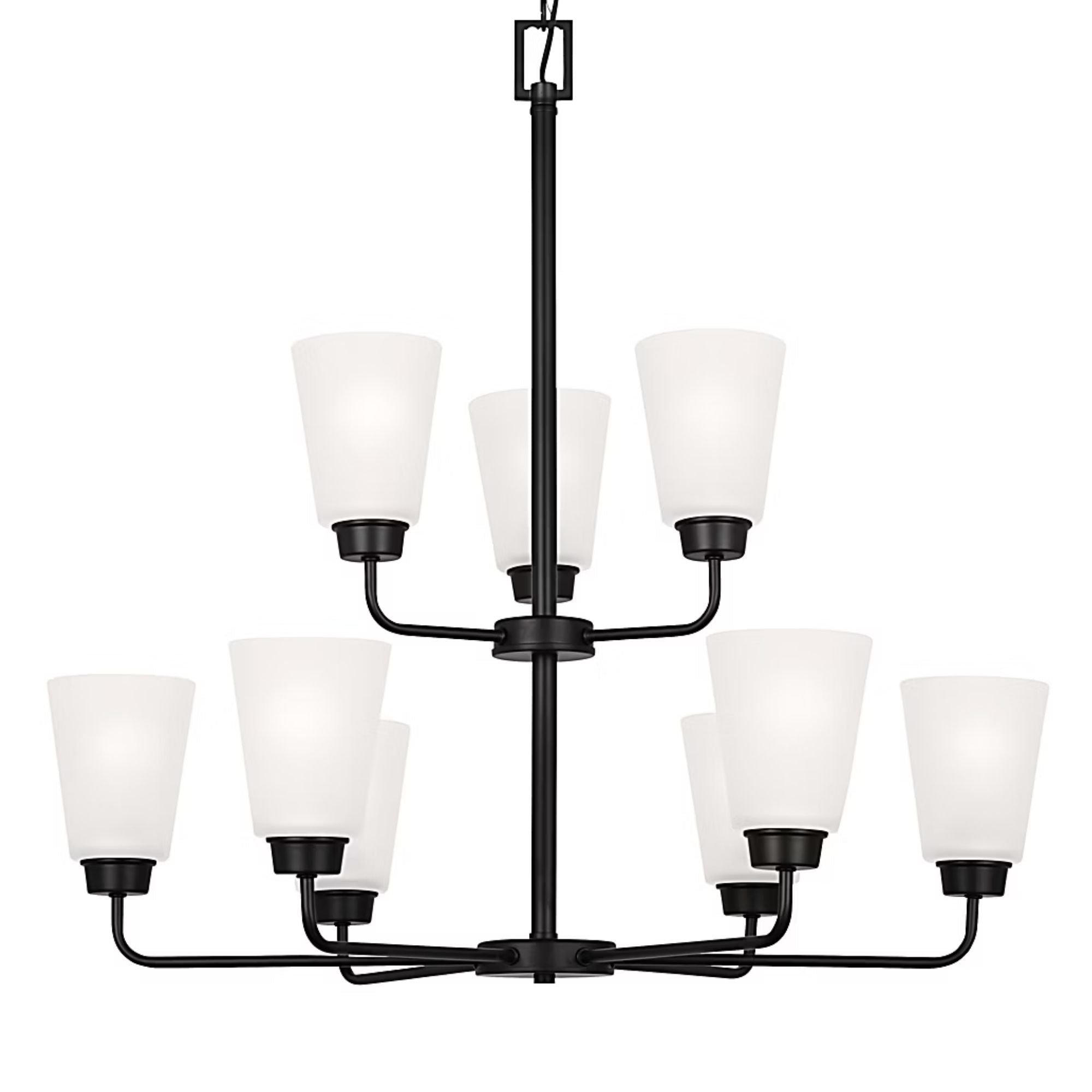 Kerrville 29" 9-Light LED Chandelier, Midnight Black Finish