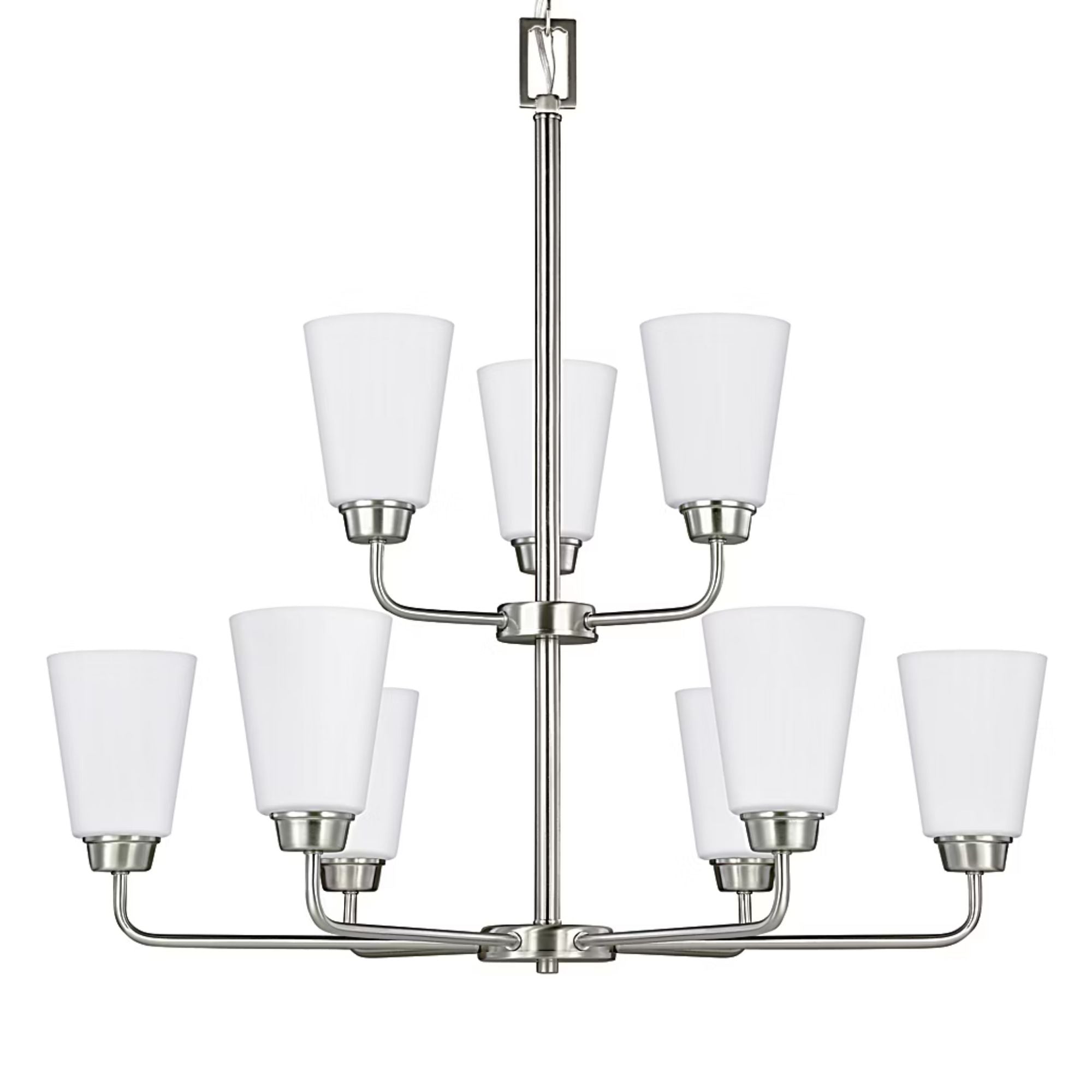 Kerrville 29" 9-Light LED Chandelier, Brushed Nickel Finish