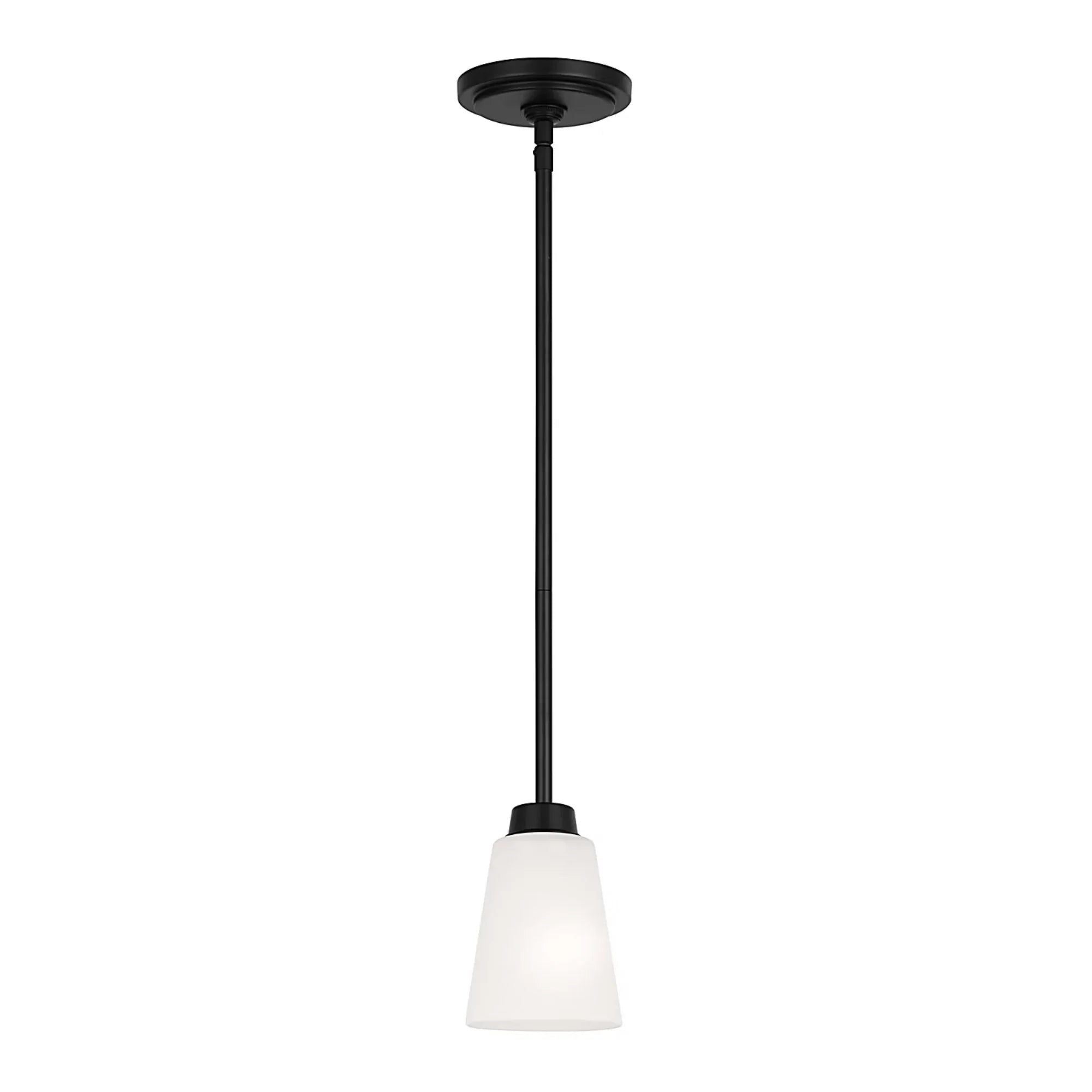 Generation Lighting Kerrville 4" LED Mini Pendant, Midnight Black Finish