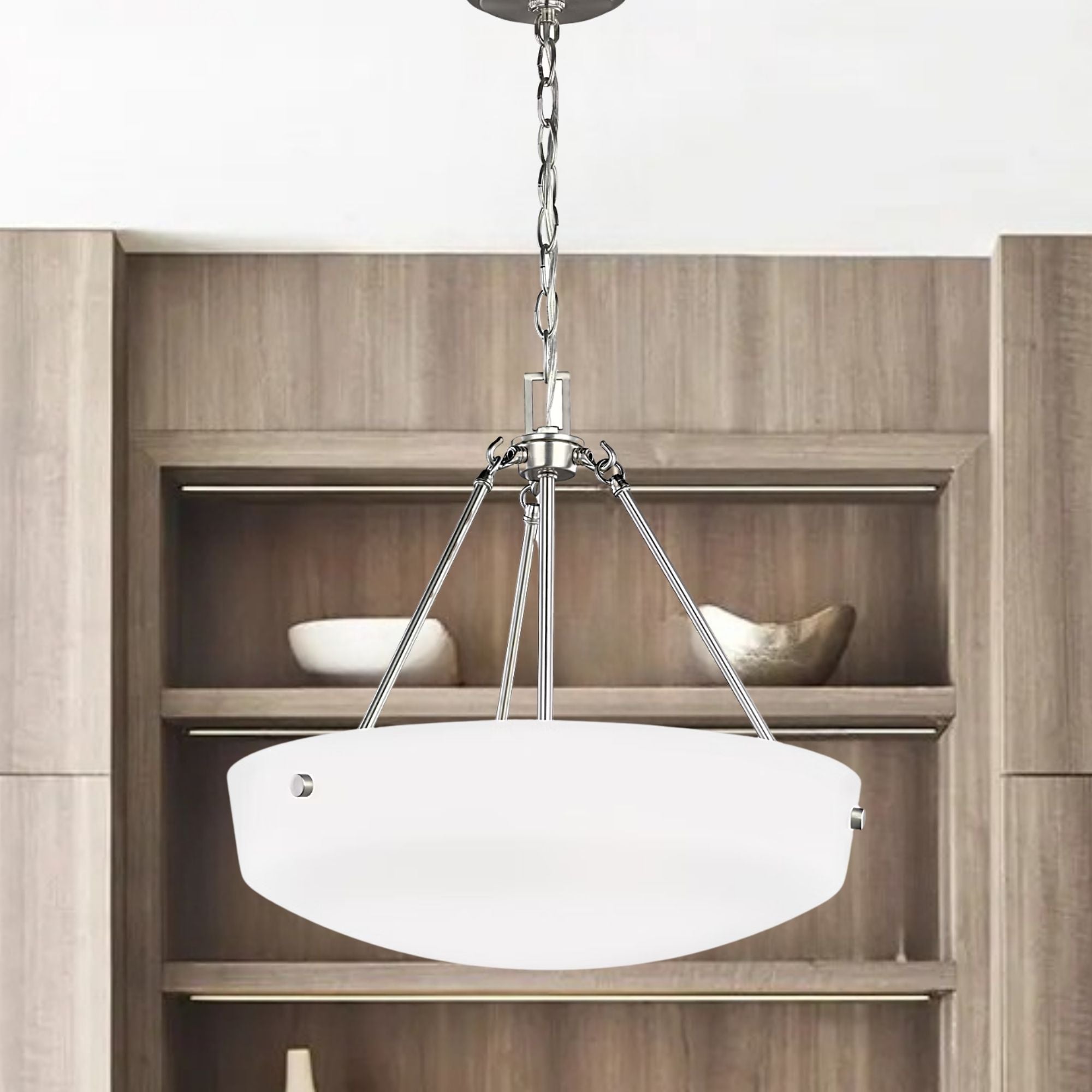 Kerrville 19" 3-Light LED Pendant, Brushed Nickel Finish