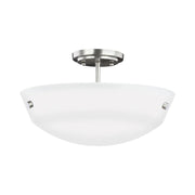 Kerrville 15" 2-Light Semi-Flush Convertible Pendant, Brushed Nickel Finish