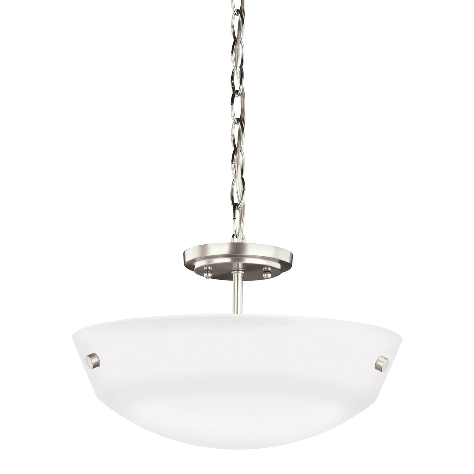 Kerrville 15" 2-Light Semi-Flush Convertible Pendant, Brushed Nickel Finish