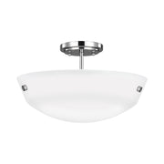 Kerrville 15" 2-Light LED Semi-Flush Convertible Pendant, Chrome Finish