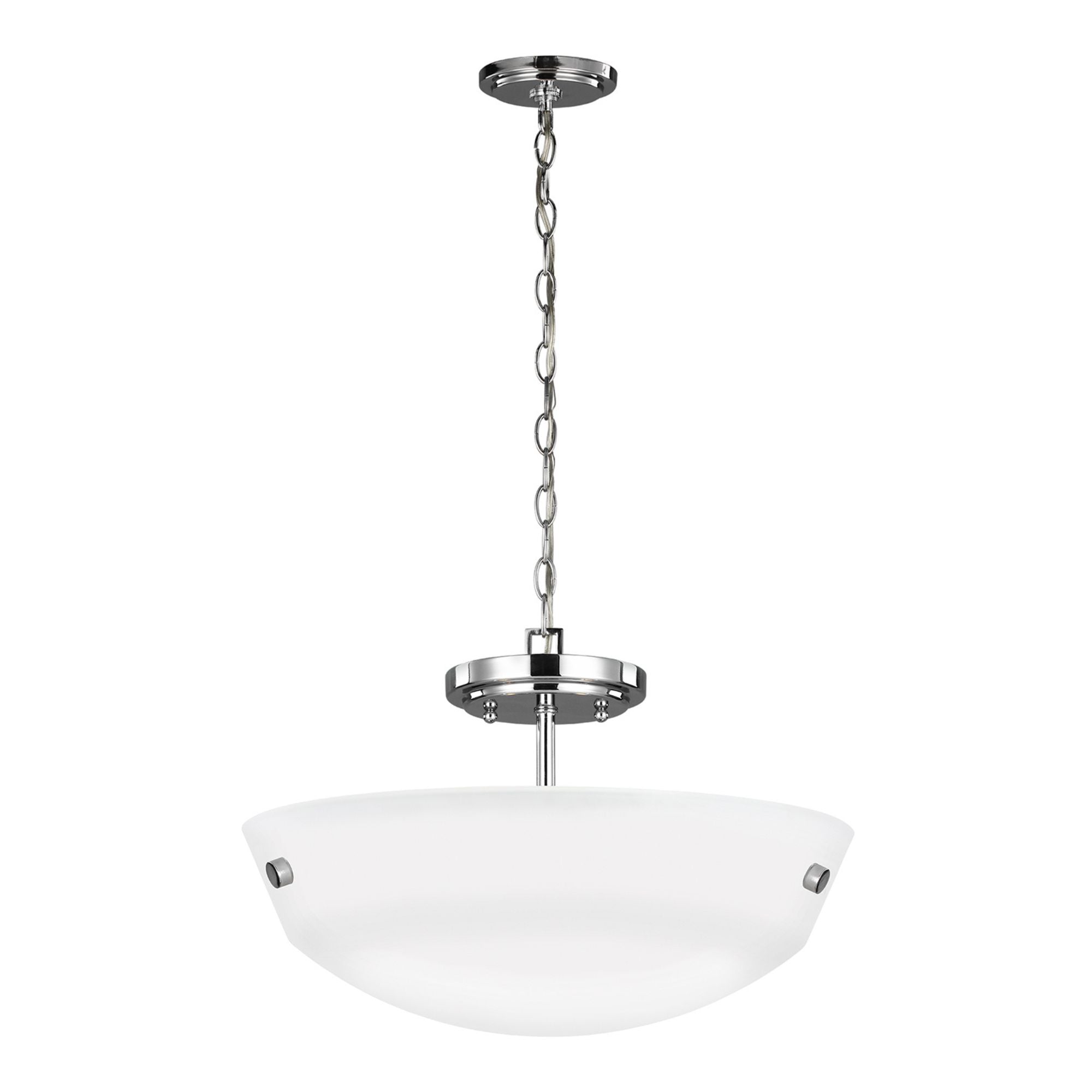 Kerrville 15" 2-Light LED Semi-Flush Convertible Pendant, Chrome Finish